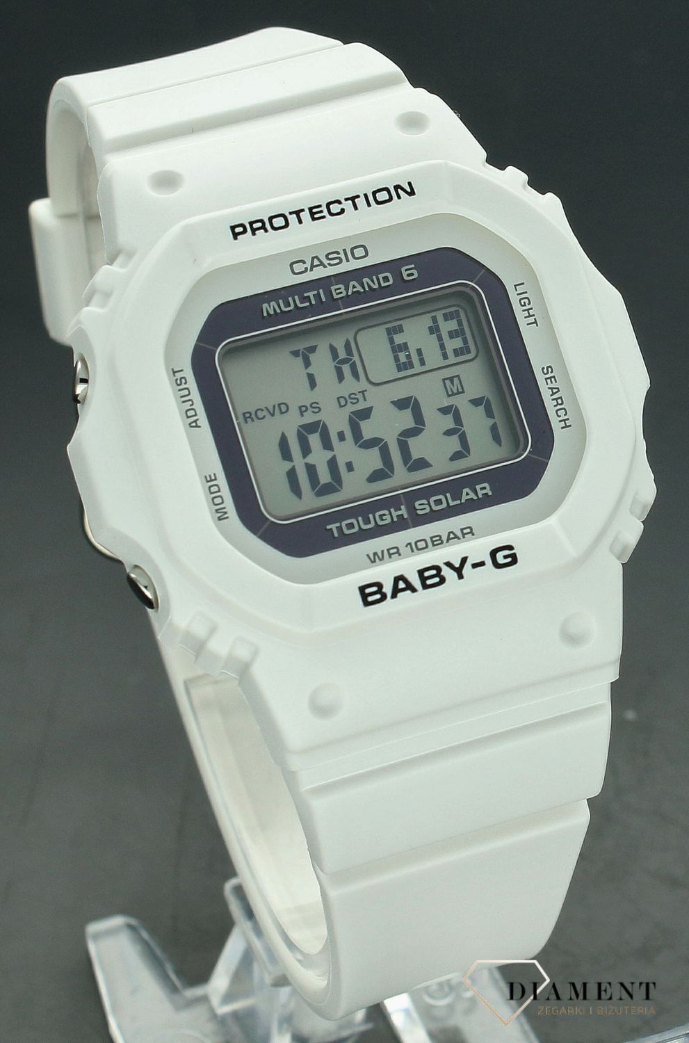 Biały zegarek Casio Baby-G solarny BGD-5650-7ER Zegarek sportowy Casio Baby-G. Zegarek solarny Casio Baby-G biały. Biały zegarek elektroniczny dla kobiety lub dziecka. Zegarek damski sportowy Casio. Zegarek na prezent Casio Baby-G (3).jpg