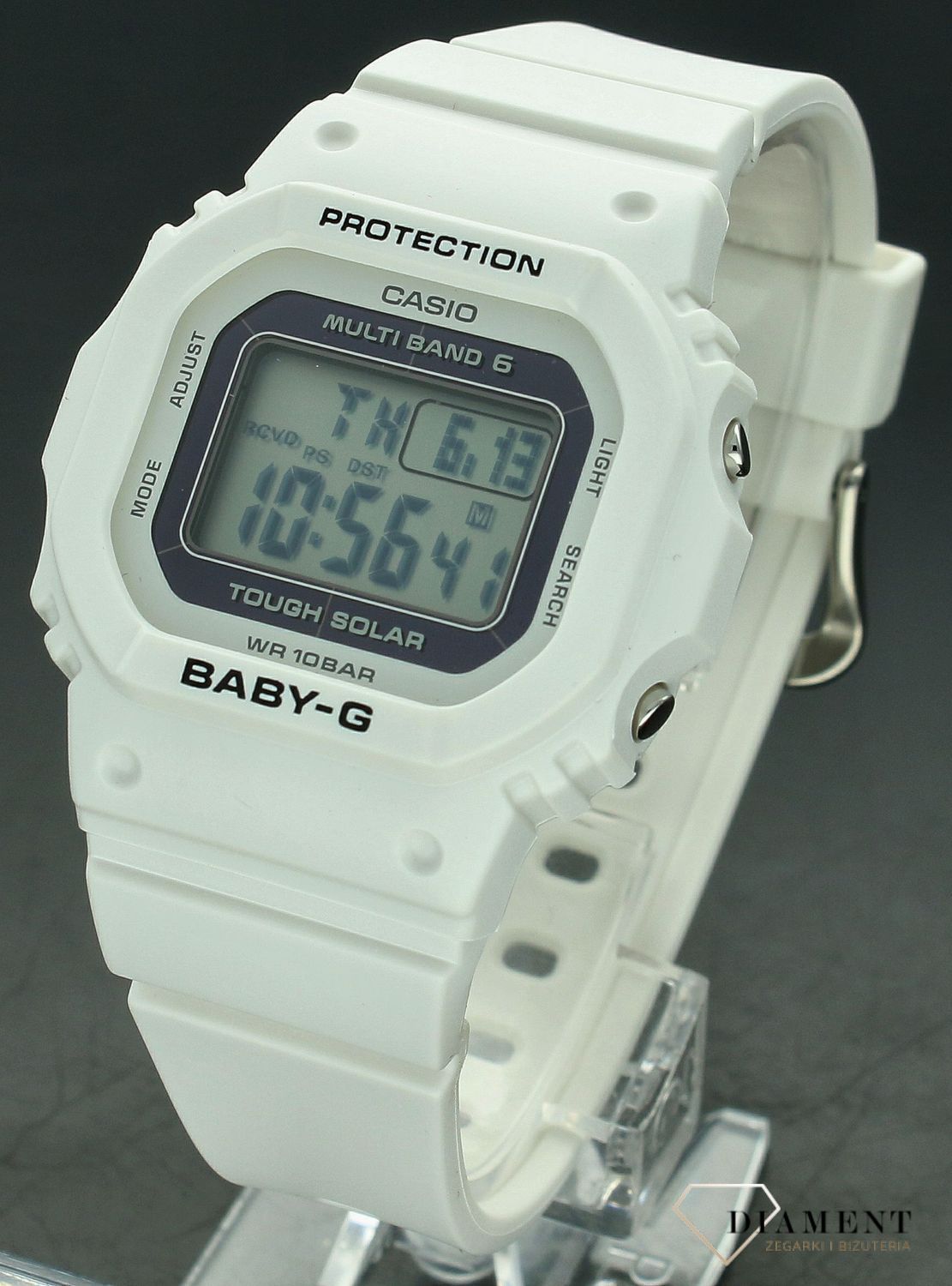 Biały zegarek Casio Baby-G solarny BGD-5650-7ER Zegarek sportowy Casio Baby-G. Zegarek solarny Casio Baby-G biały. Biały zegarek elektroniczny dla kobiety lub dziecka. Zegarek damski sportowy Casio. Zegarek na prezent Casio Baby-G (3).jpg
