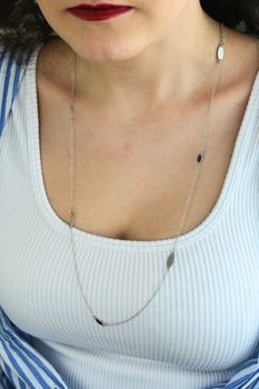 Srebrny łańcuszek 80 cm minimalistyczny  Blaszki (3).jpg