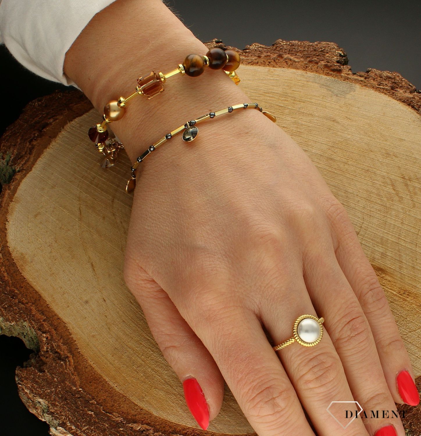 Srebrna bransoletka damska pozłacana Swarovski z kryształkami w kolorze Silver Night BHEG1122SN. Bransoletka z kryształkami Swarovskiego. Bransoletka damska z kryształkami. Bransoletka pokryta złotem. Bransoletka n.jpg