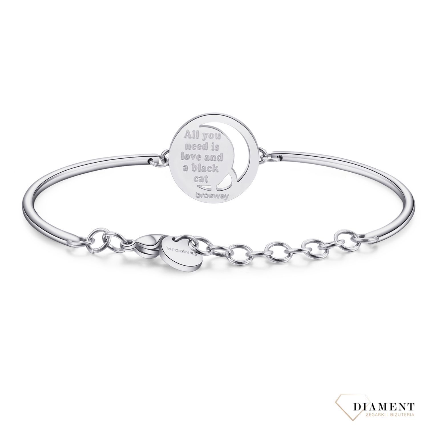 Bransoletka damska stalowa Brosway Chakra 'Czarny kot na księżycu' BHK253 (2).jpg