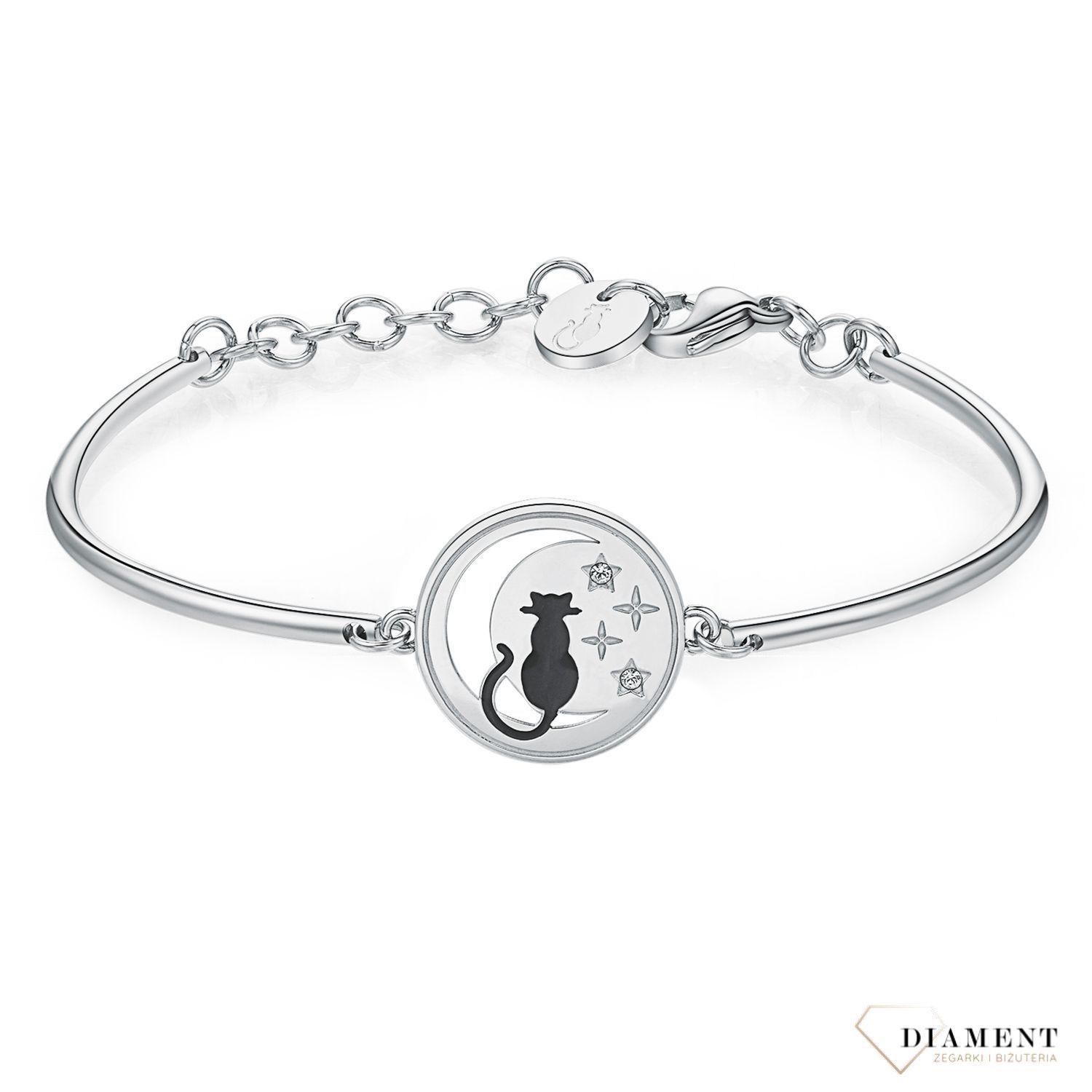 Bransoletka damska stalowa Brosway Chakra 'Czarny kot na księżycu' BHK253 (2).jpg