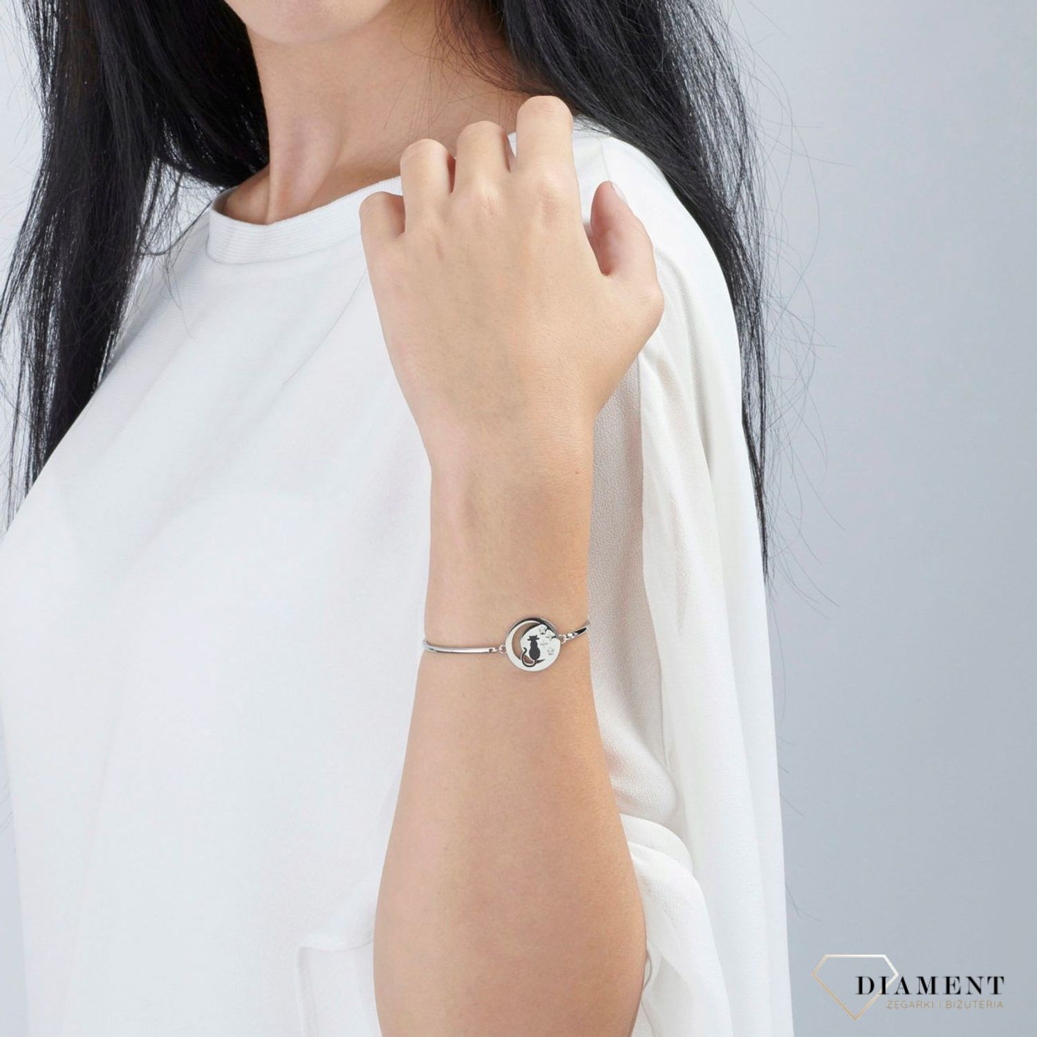 Bransoletka damska stalowa Brosway Chakra 'Czarny kot na księżycu' BHK253 (2).jpg