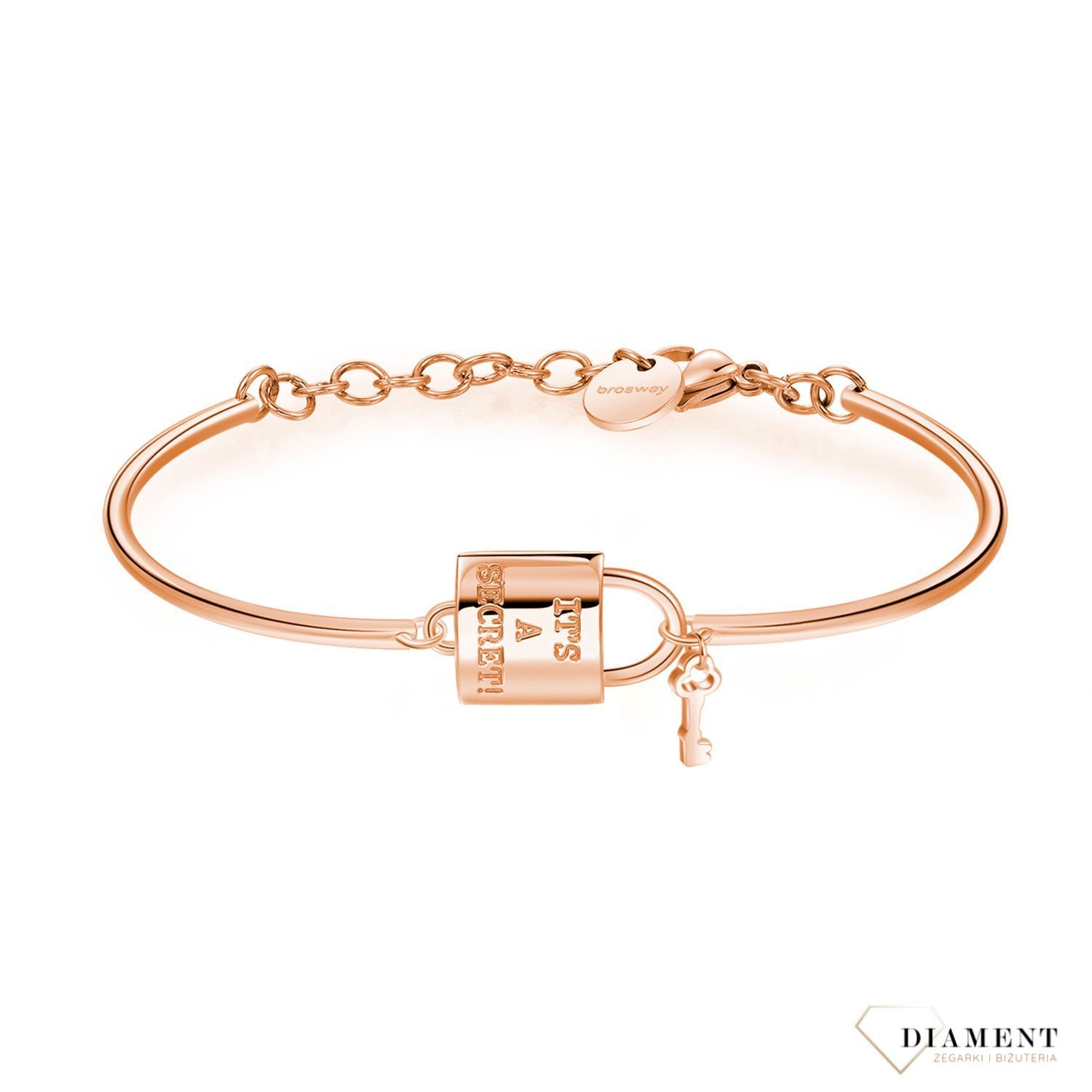 Bransoletka damska stalowa pozłacana Brosway Chakra 'Kłódka i kluczyk' BHK280.jpg