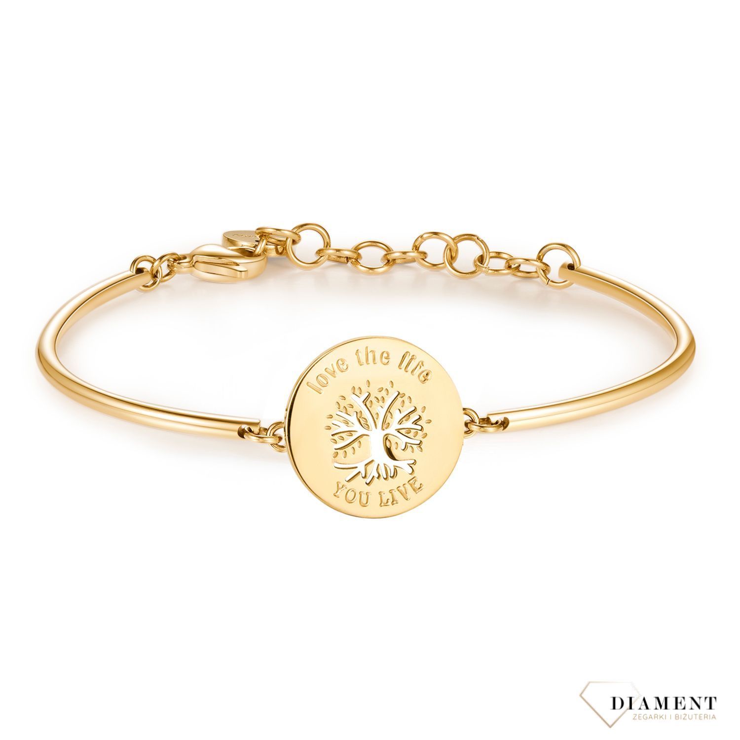 Bransoletka damska stalowa pozłacana Brosway Chakra 'drzewo życia' BHK30.jpg