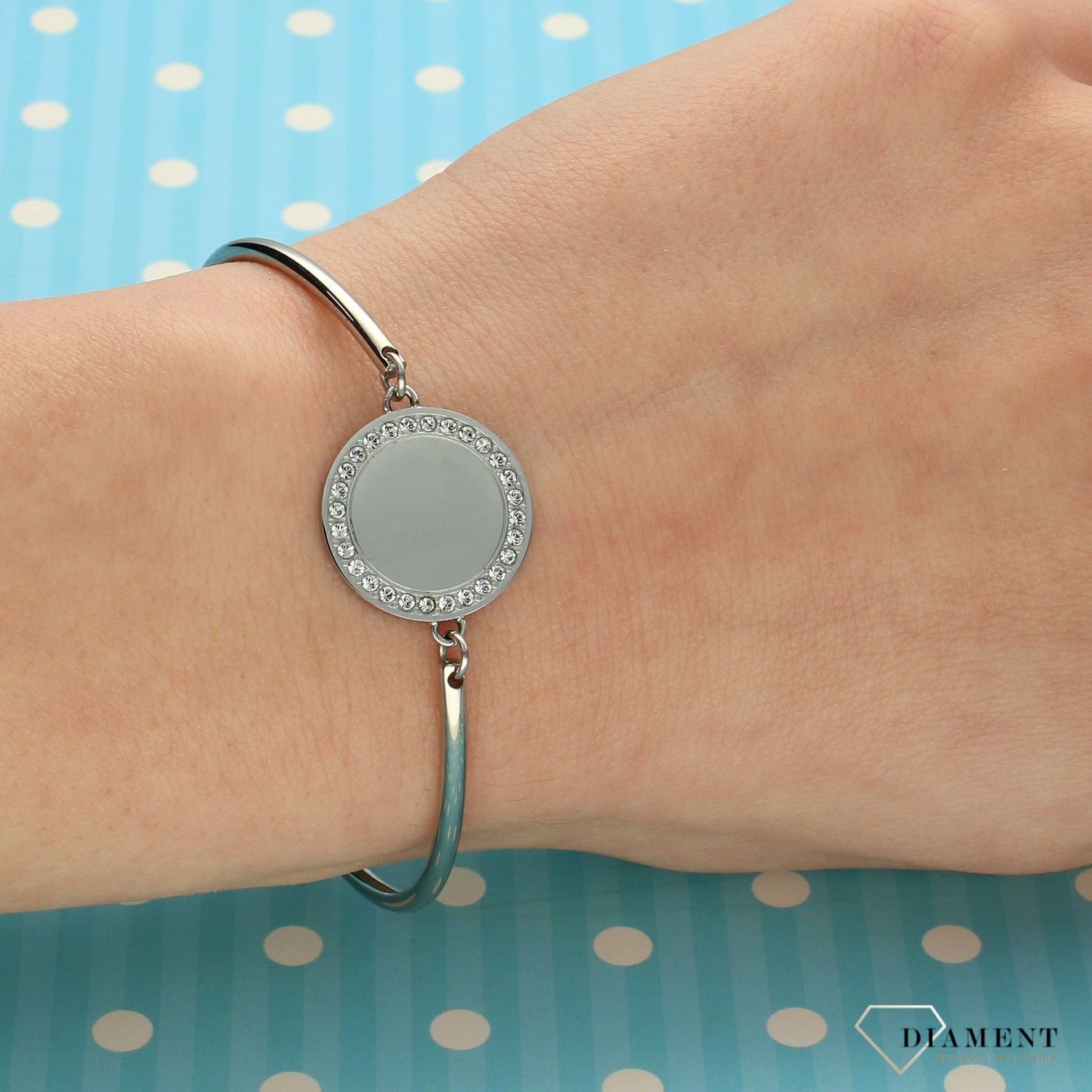 Bransoletka damska stalowa Brosway Chakra koło ozdobione kryształami Swarovskiego BHK300.jpg