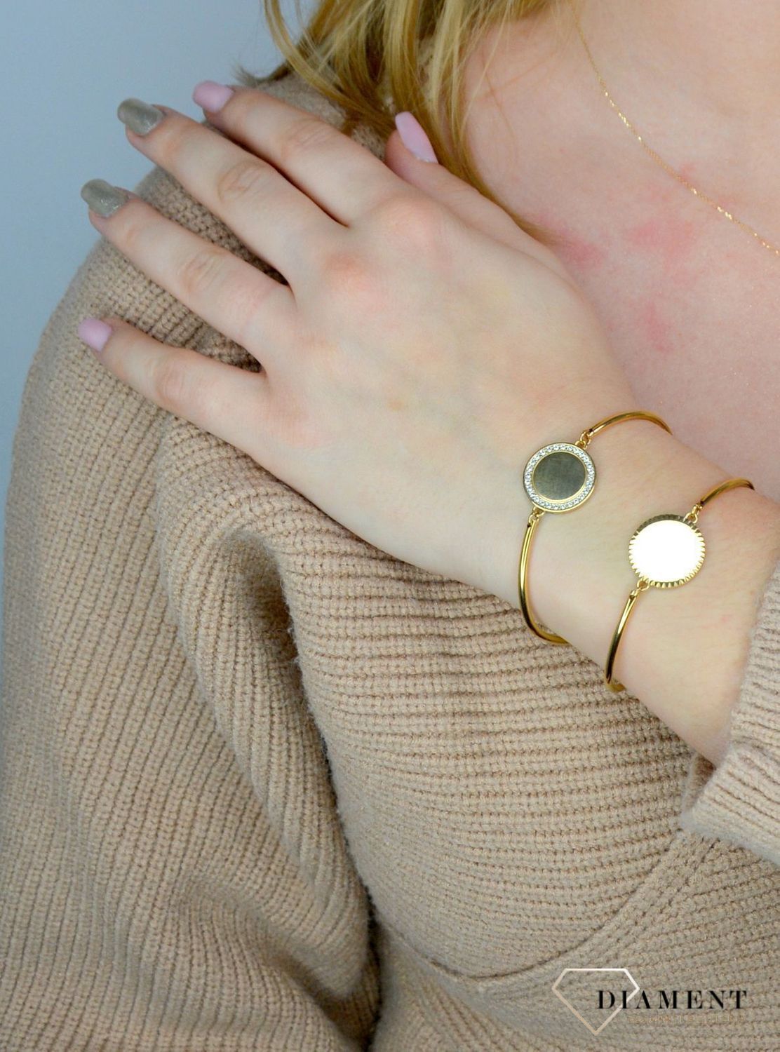 Bransoletka damska stalowa pozłacana złota Brosway Chakra koło ozdobione kryształami Swarovskiego BHK301.jpg