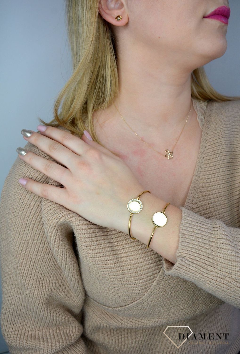 Bransoletka damska stalowa pozłacana złota Brosway Chakra koło ozdobione kryształami Swarovskiego BHK301.jpg