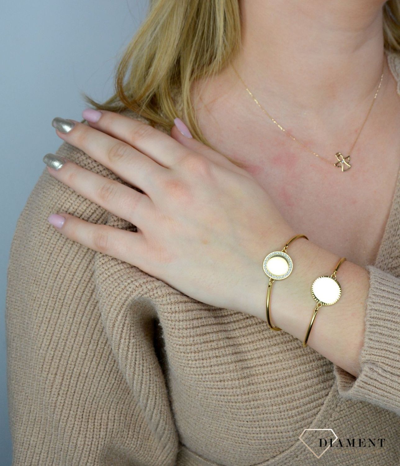 Bransoletka damska stalowa pozłacana złota Brosway Chakra koło ozdobione kryształami Swarovskiego BHK301.jpg