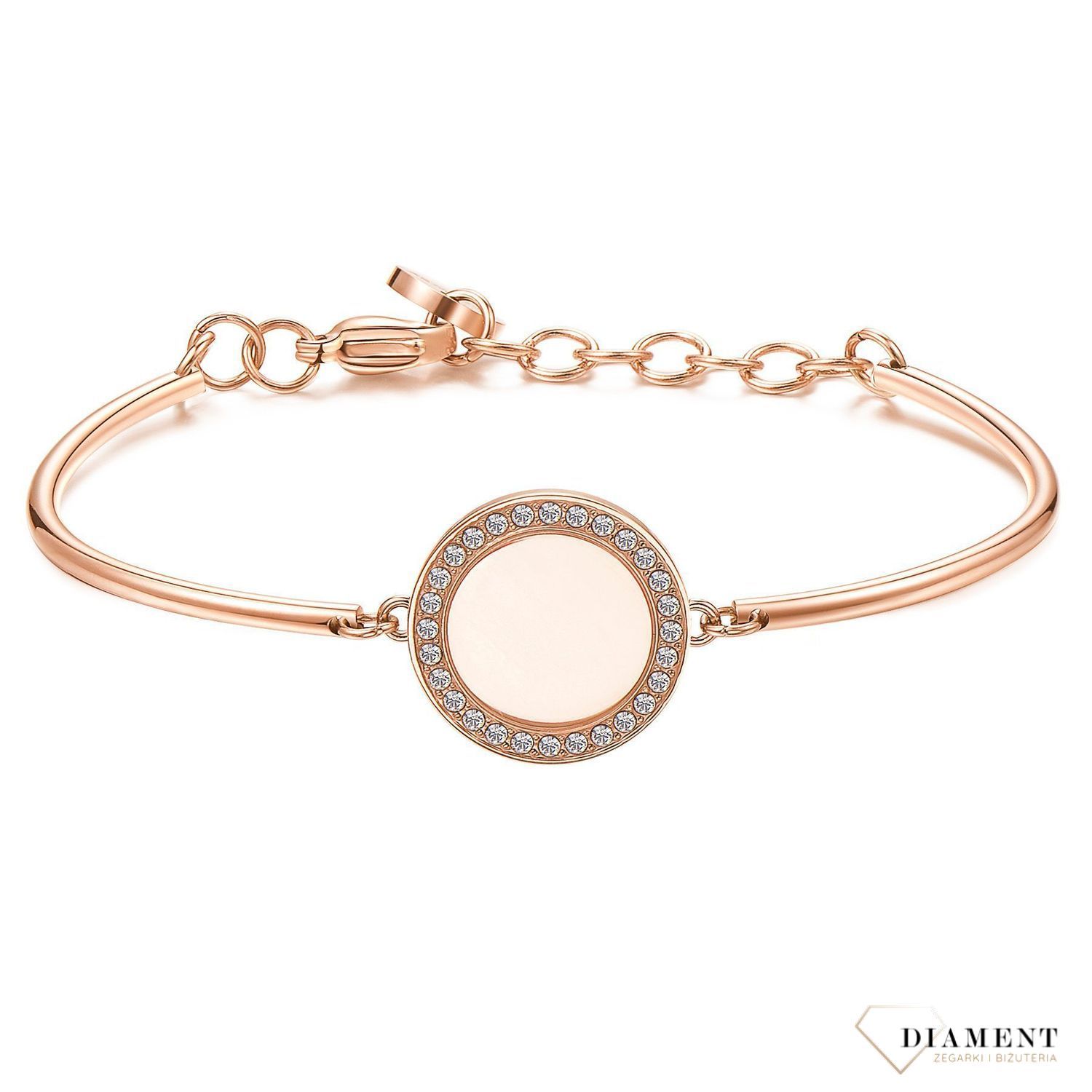Bransoletka damska stalowa pozłacana Brosway Chakra koło ozdobione kryształami Swarovskiego BHK302.jpg