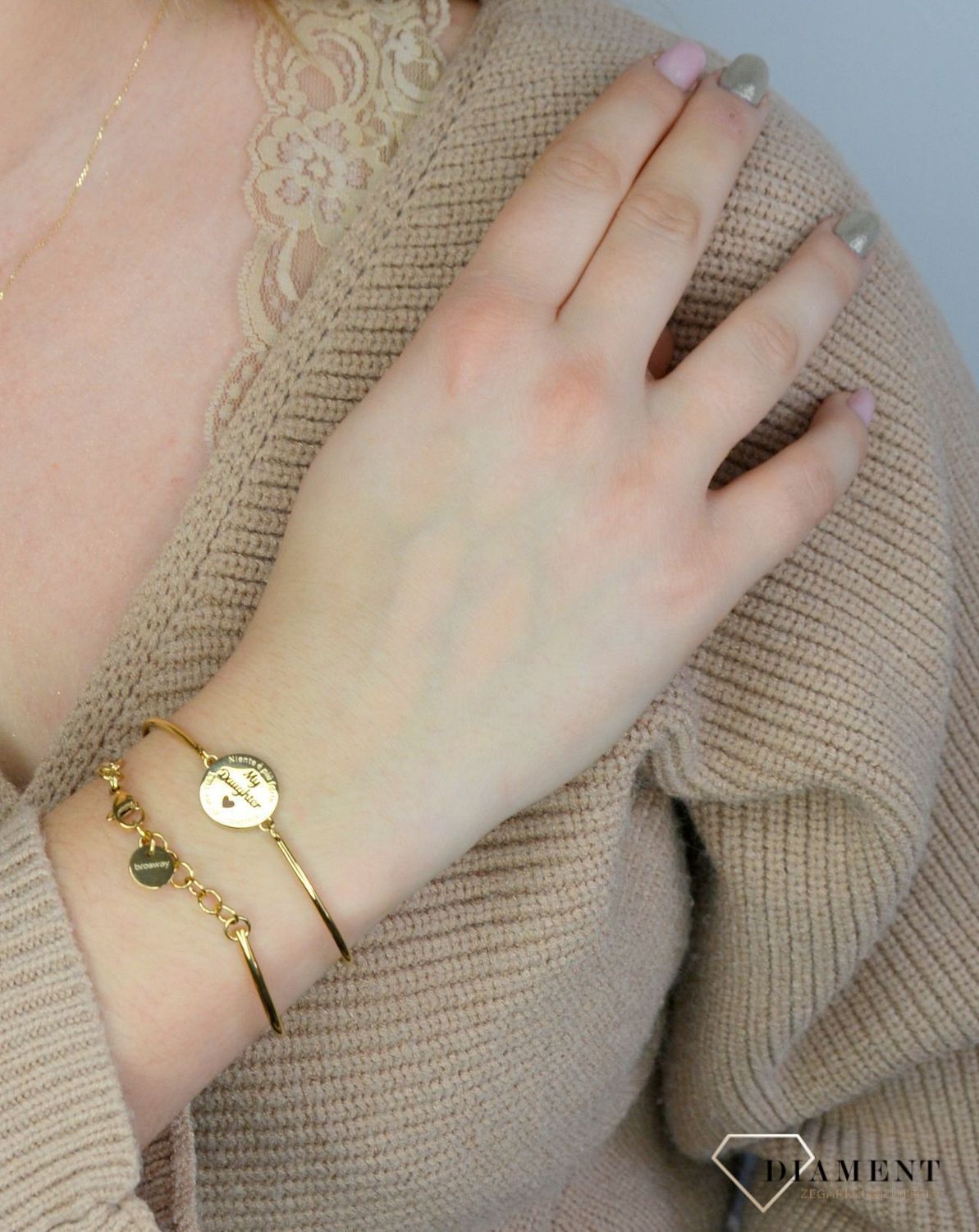 Bransoletka damska stalowa pozłacana Brosway Chakra gładkie serce BHK304.jpg