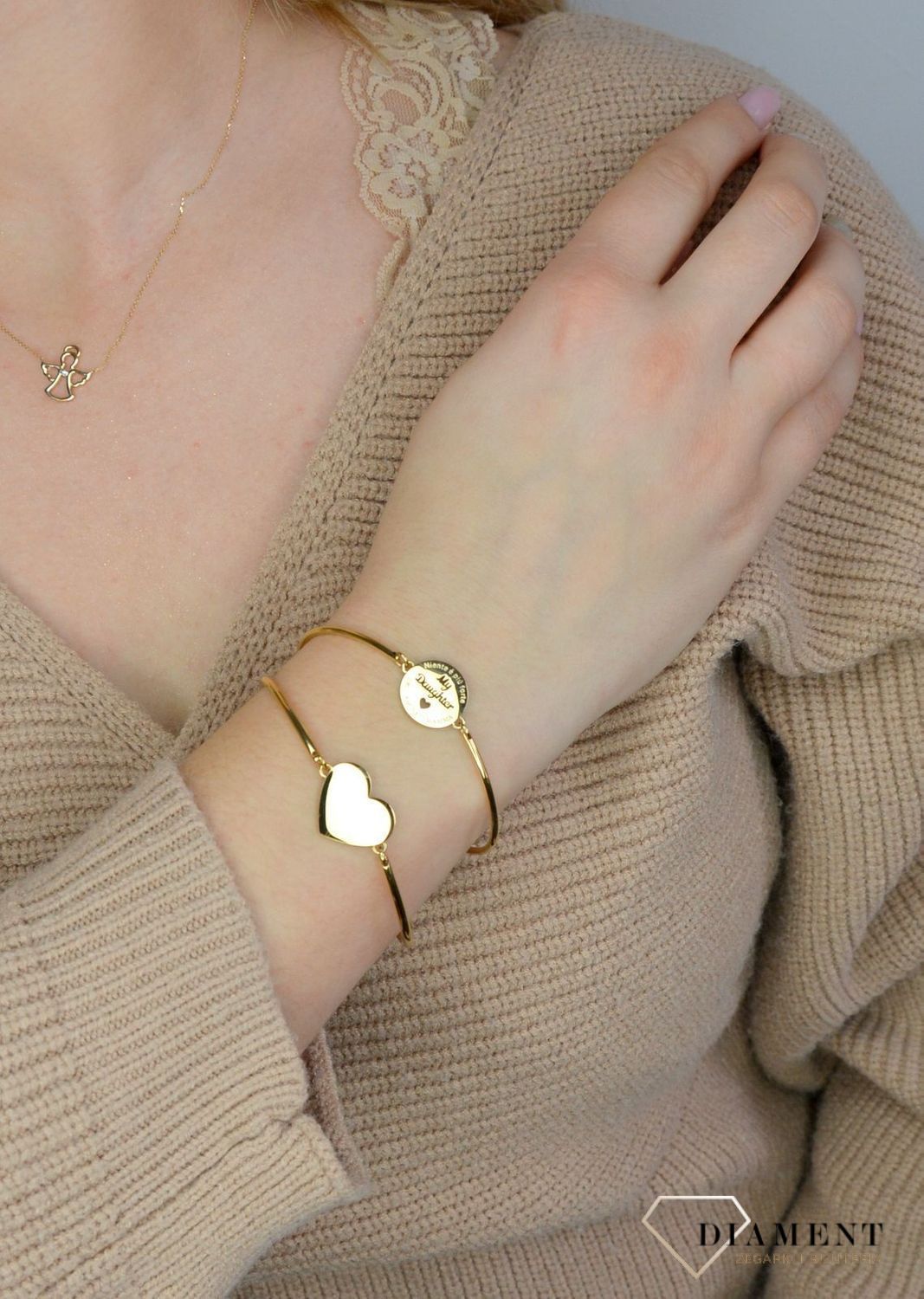 Bransoletka damska stalowa pozłacana Brosway Chakra gładkie serce BHK304.jpg