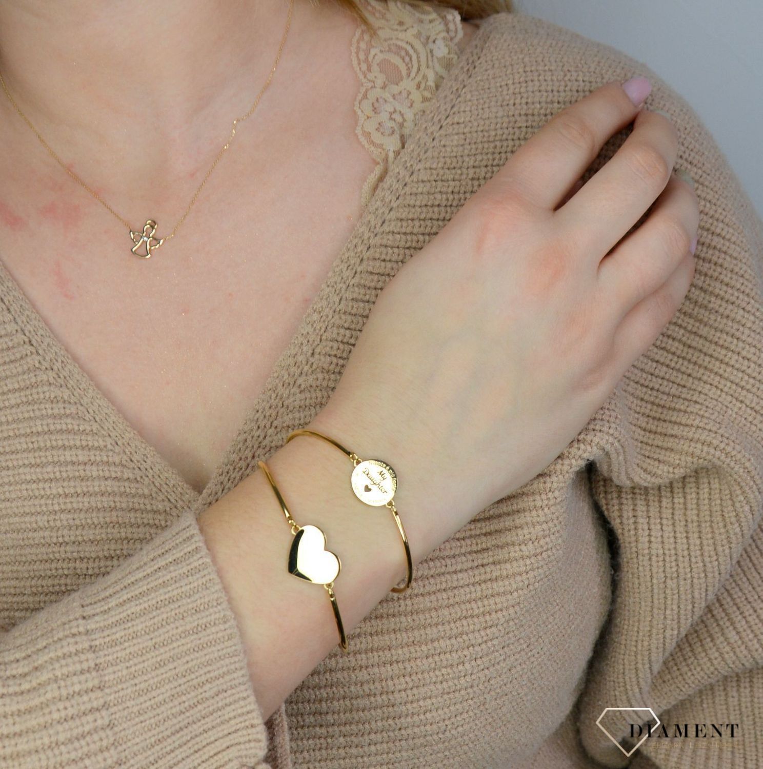 Bransoletka damska stalowa pozłacana Brosway Chakra gładkie serce BHK304.jpg