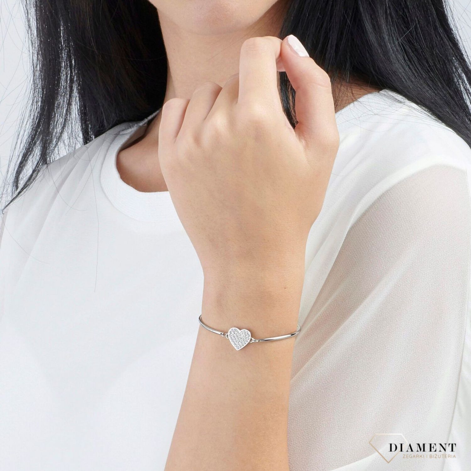 Bransoletka damska stalowa BROSWAY serce z kryształem BHK361.jpg
