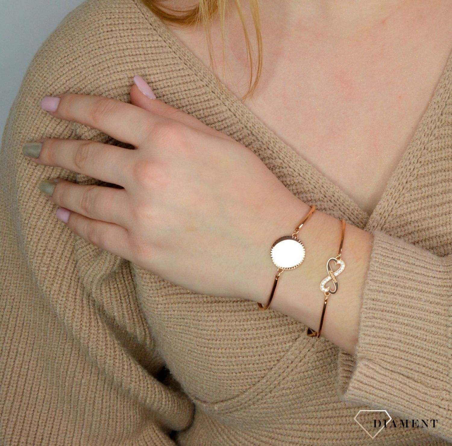 Bransoletka damska stalowa pozłacana Brosway Chakra 'nieskończoność' Swarovski.jpg