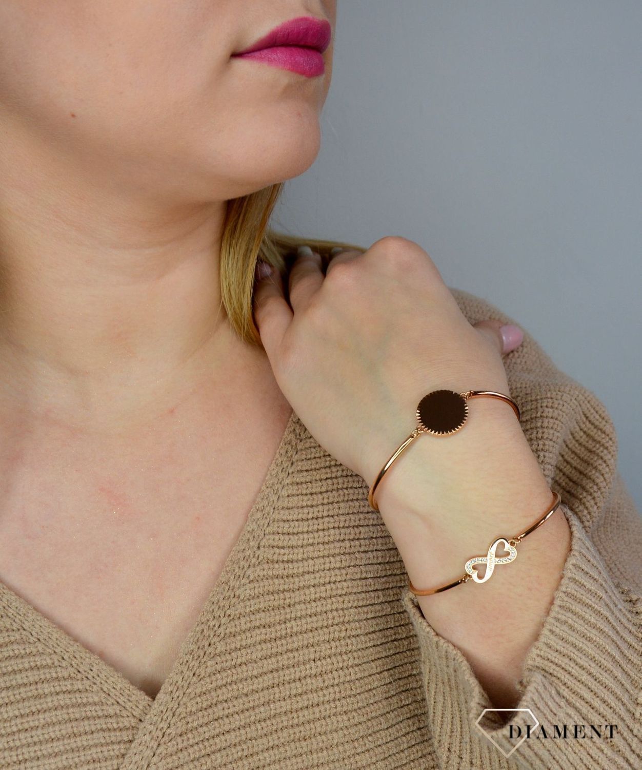 Bransoletka damska stalowa pozłacana Brosway Chakra 'nieskończoność' Swarovski.jpg