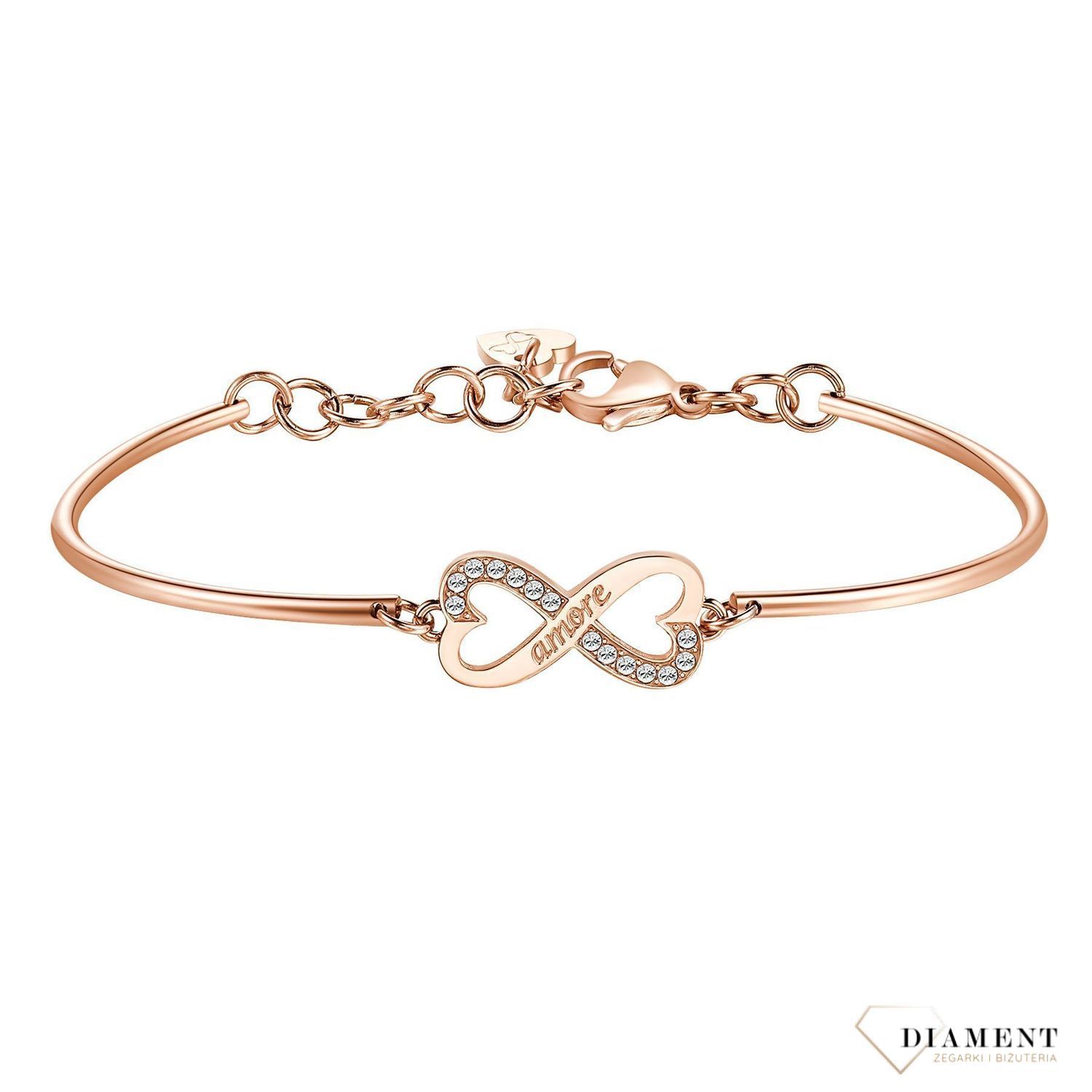 Bransoletka damska stalowa pozłacana Brosway Chakra 'nieskończoność' Swarovski.jpg