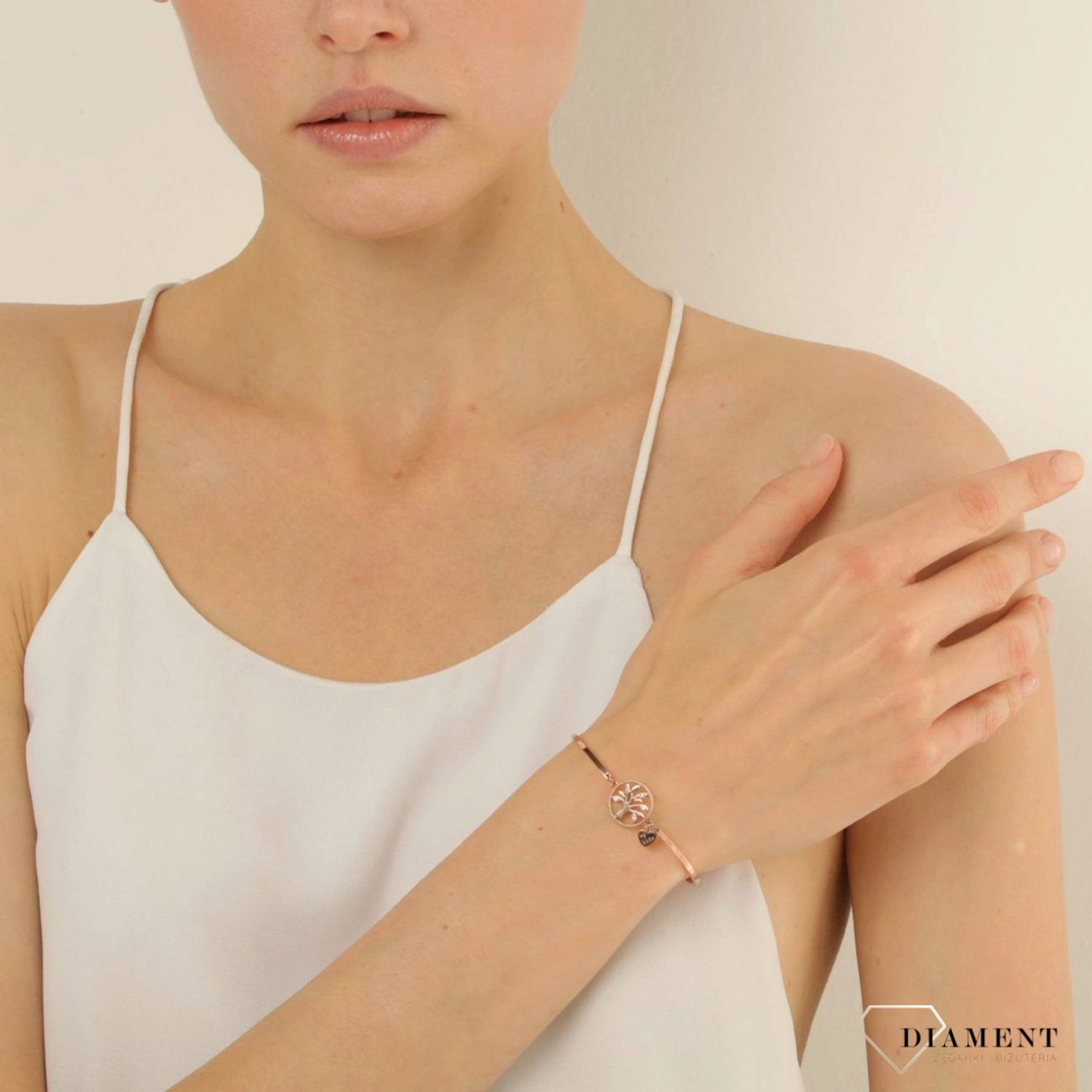 Bransoletka damska stalowa pozłacana Brosway Chakra 'drzewo życia' BHK400.jpg