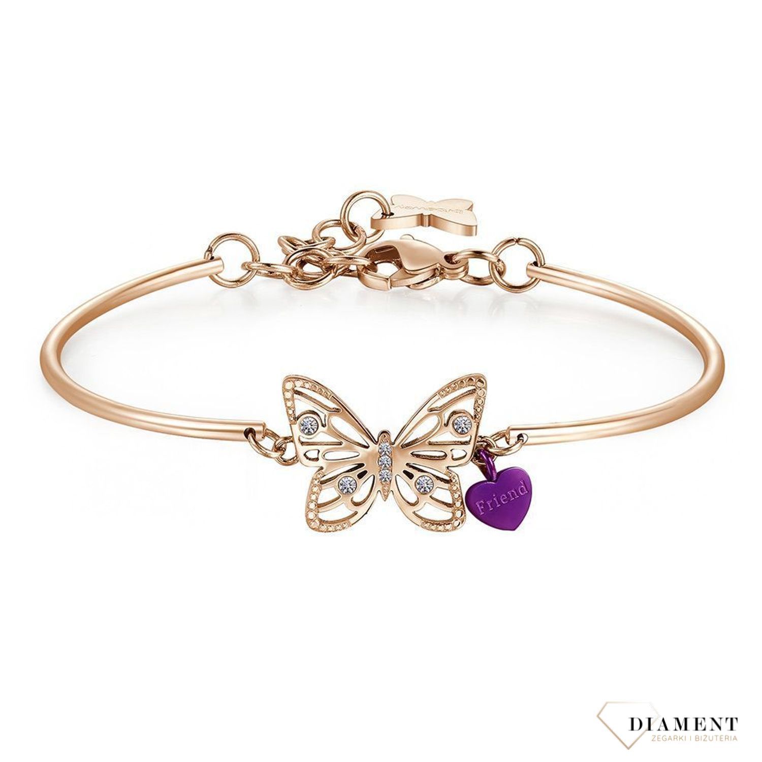 Bransoletka damska stalowa BROSWAY motyl z serduszkiem BHK403.jpg