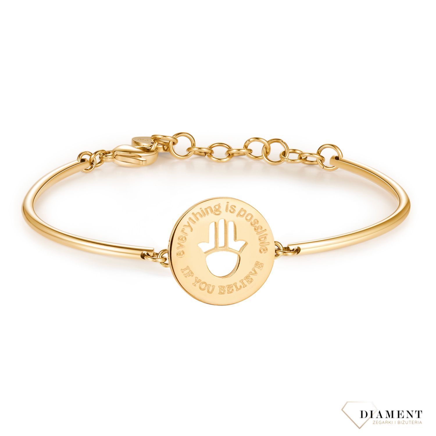 Bransoletka damska stalowa pozłacana Brosway Chakra 'Ręka Fatimy' BHK45.jpg