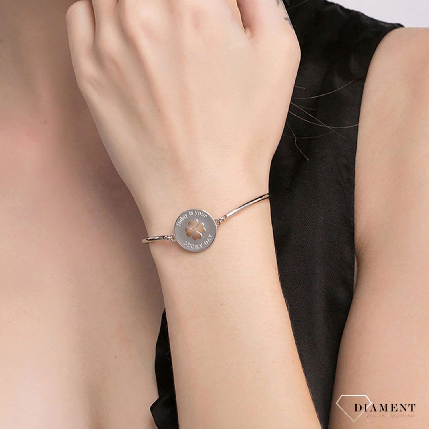 Bransoletka damska stalowa Brosway Chakra 'czterolistna koniczynka' BHK47.jpg