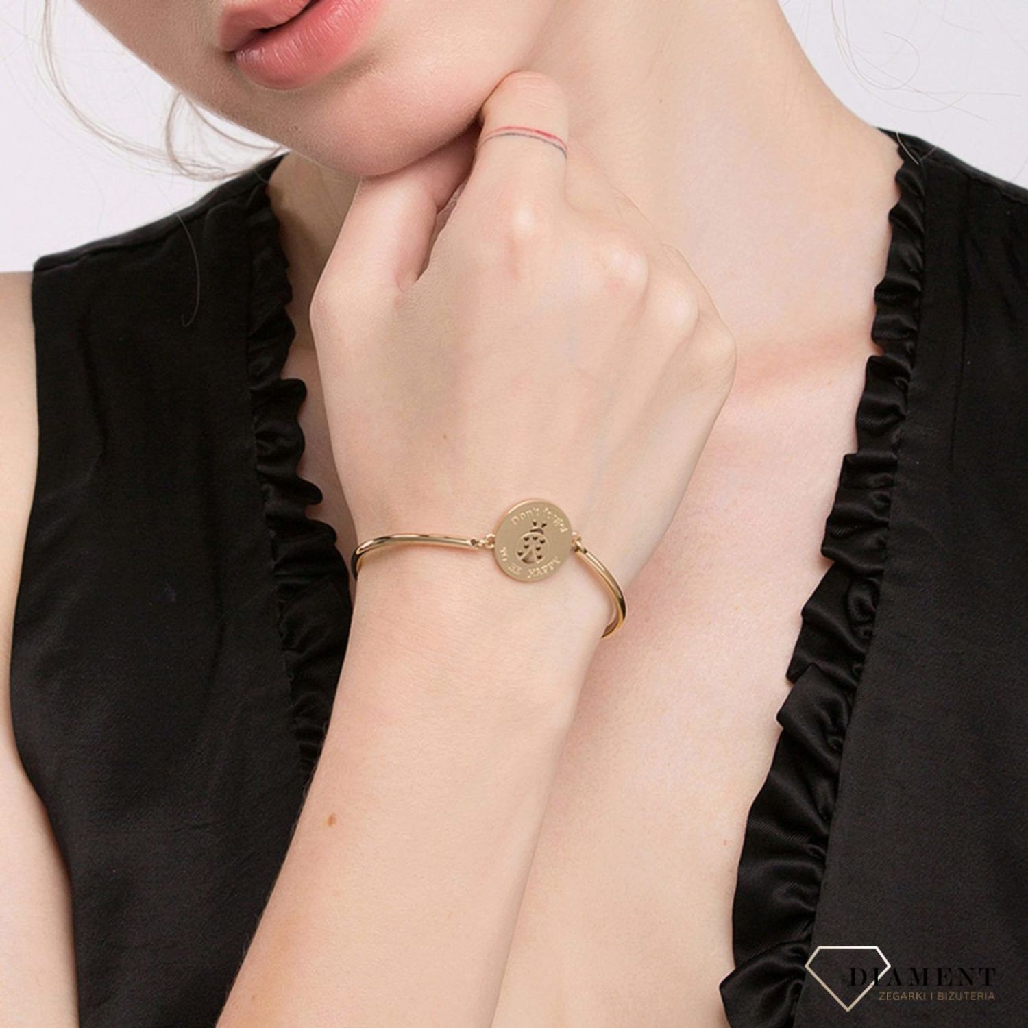 Bransoletka damska stalowa pozłacana Brosway Chakra 'Biedronka' BHK51.jpg
