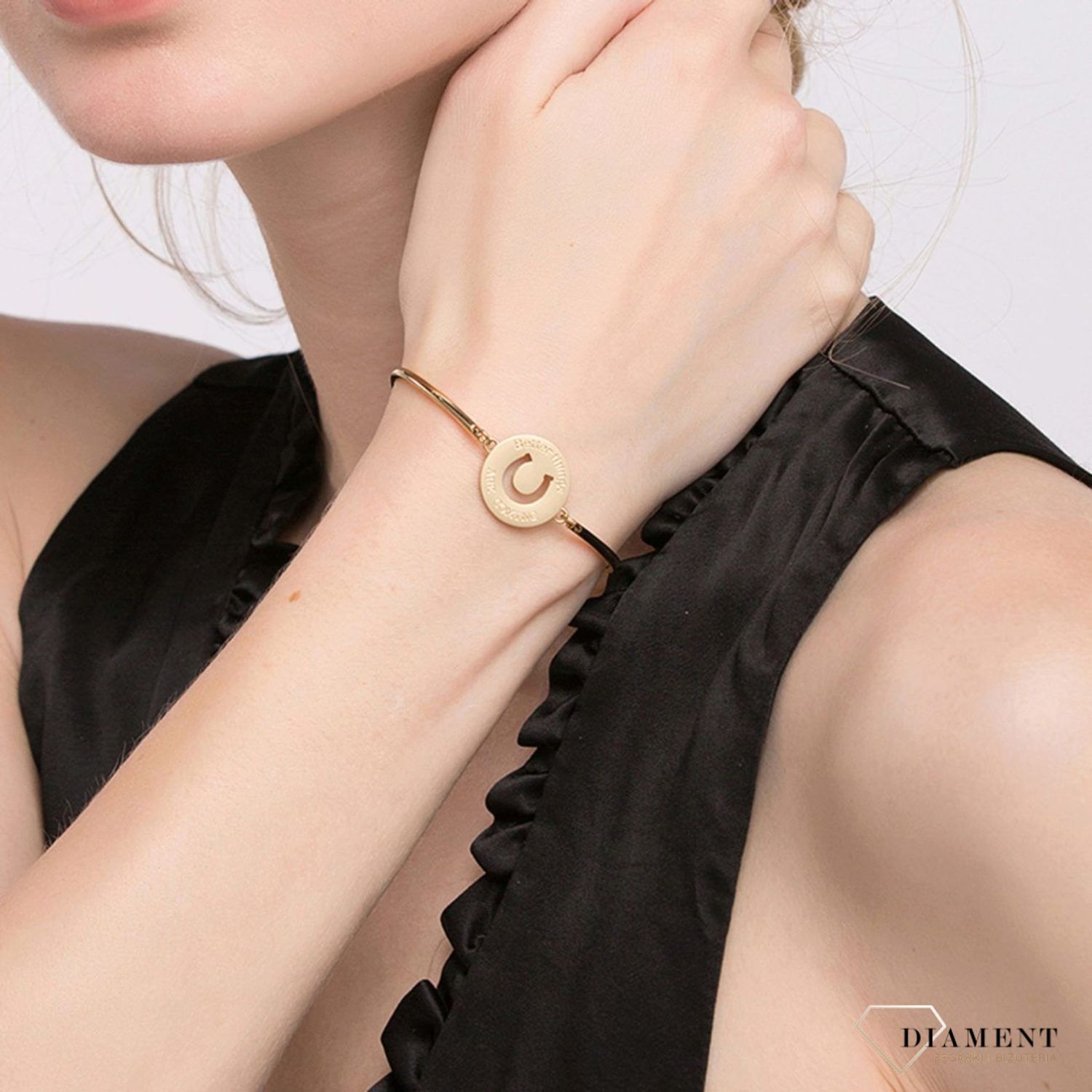 Bransoletka damska stalowa pozłacana Brosway Chakra 'podkowa' BHK54 (2).jpg