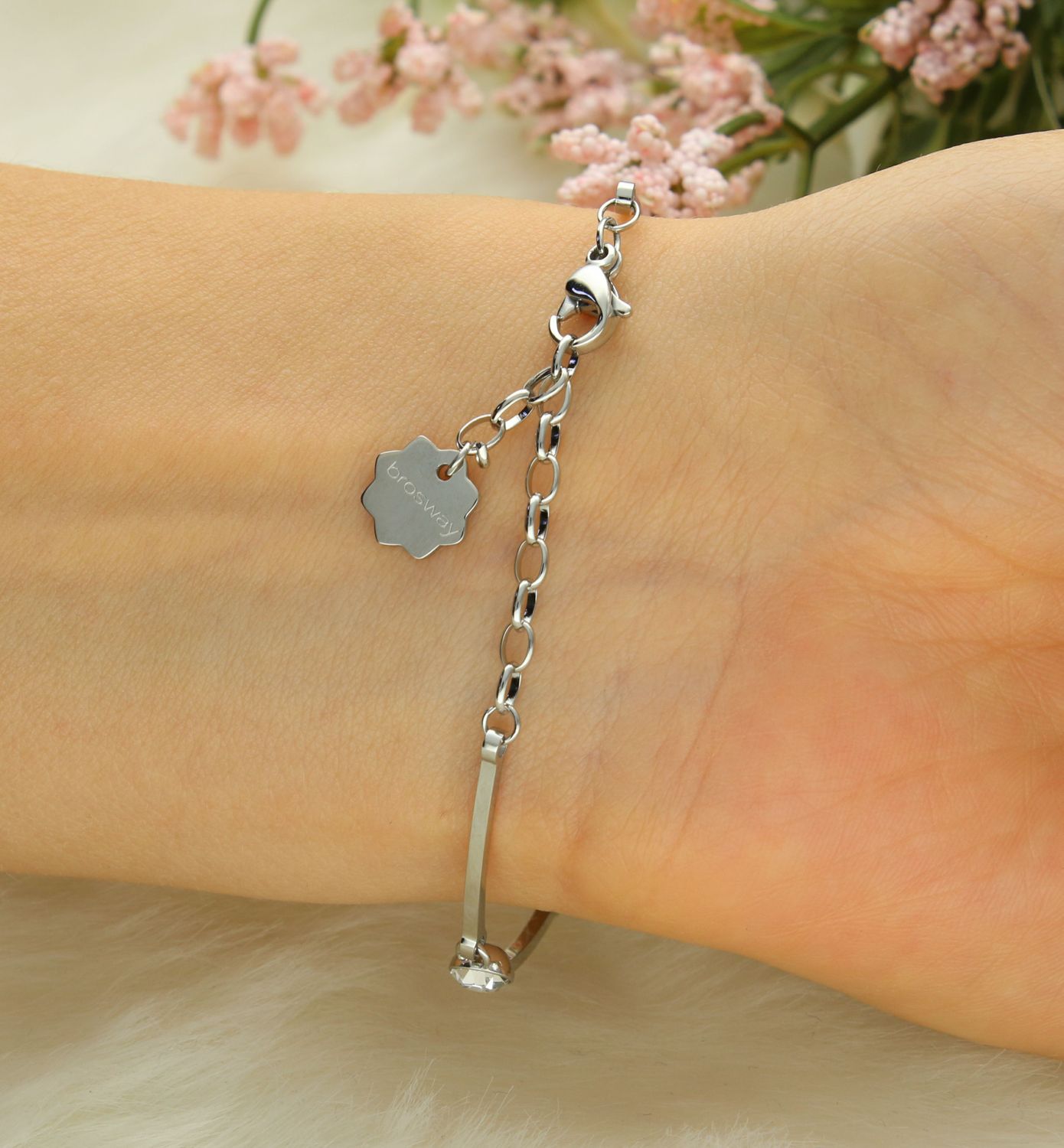 Bransoletka damska stalowa Brosway Chakra Serce z różą wiatrów BHKB019EN.jpg