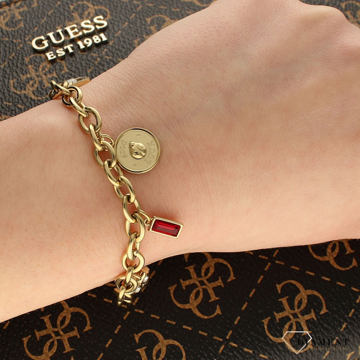 Stalowa, pozłacana bransoletka z ogniwek Brosway Chakra  Powodzenia  BHKB118.jpg