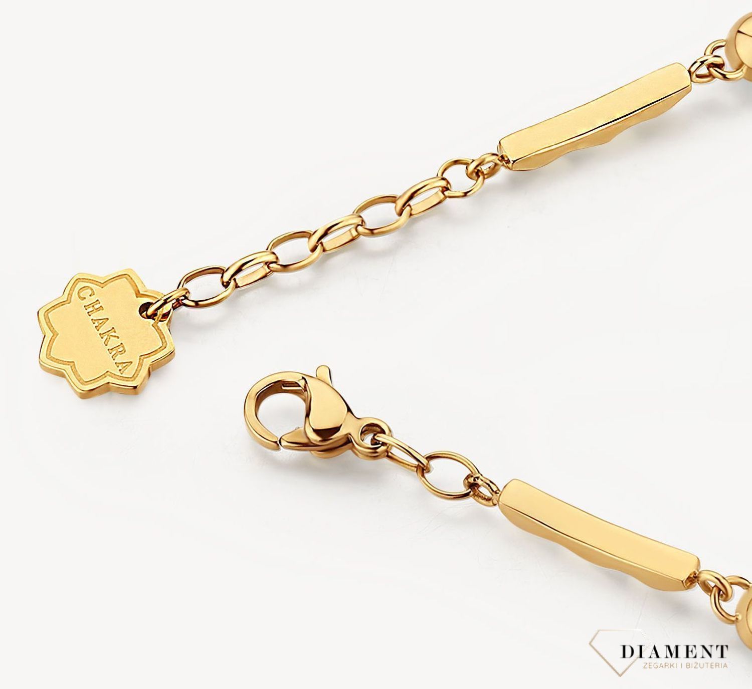 Bransoletka damska stalowa BROSWAY ''Chakra Powodzenia'' BHKB122 💎 Bransoletka wykonana ze stali w kolorze złotym 💎 Stalowa pojedyncza  bransoletka z sową i przezroczystymi kryształkami. 💎 (2).jpg