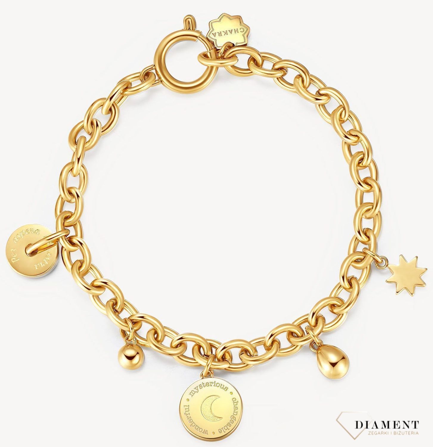 Bransoletka damska stalowa BROSWAY'' Chakra Mistyczna'' BHKB128 💎 Bransoletka wykonana ze stali w kolorze złotym 💎 Stalowa bransoletka z pojedynczymi elementami zdobnymi. 💎 (9).jpg