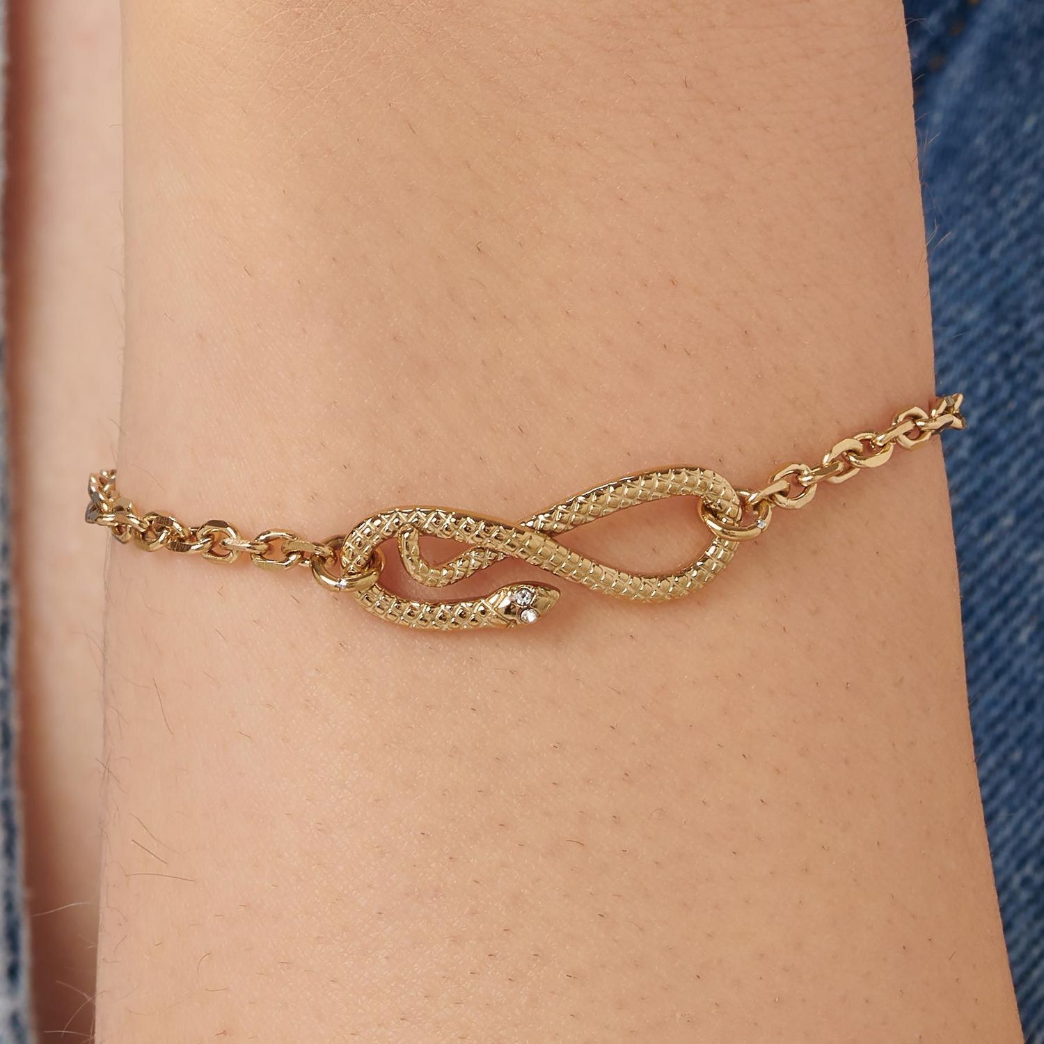 Bransoletka damska stalowa pozłacana Brosway Chakra Mystic z wężem BHKB231.jpg