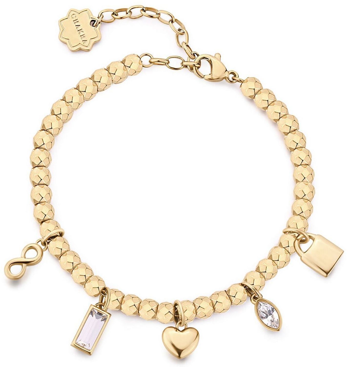 Odkryj bransoletkę Brosway Chakra BHKB250 – złota stal chirurgiczna, zawieszki z symbolami i kryształy. Biżuteria z przesłaniem w oryginalnym opakowaniu. Idealna na prezent!1.jpg