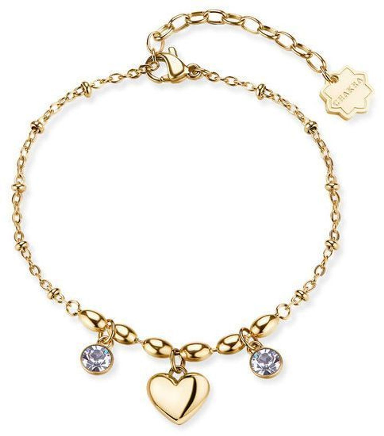 Bransoletka Brosway Chakra BHKB264 – stal 316L, złoty PVD i białe kamienie symbolizujące harmonię. Długość 19 cm. W oryginalnym opakowaniu.1.jpg