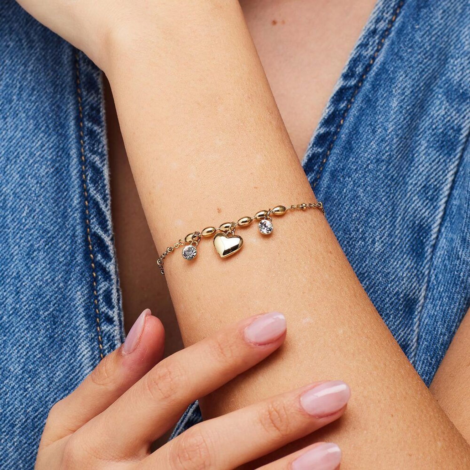 Bransoletka Brosway Chakra BHKB264 – stal 316L, złoty PVD i białe kamienie symbolizujące harmonię. Długość 19 cm. W oryginalnym opakowaniu.1.jpg