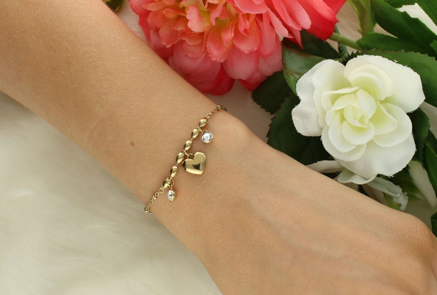 Bransoletka Brosway Chakra BHKB264 – stal 316L, złoty PVD i białe kamienie symbolizujące harmonię. Długość 19 cm. W oryginalnym opakowaniu.1.jpg