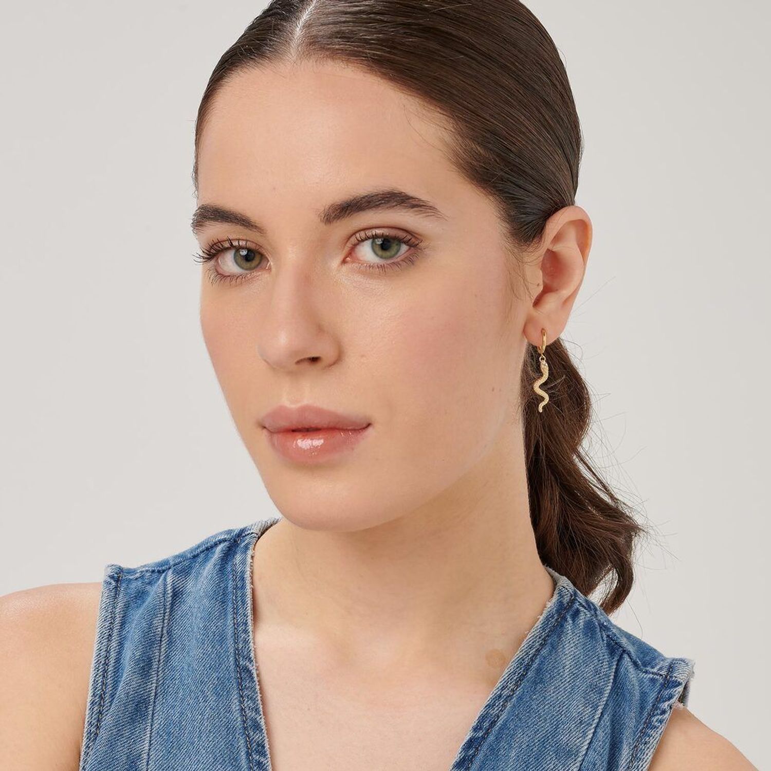 Kolczyki stalowe koła pozłacane wiszące węże Brosway Chakra BHKE193..jpg