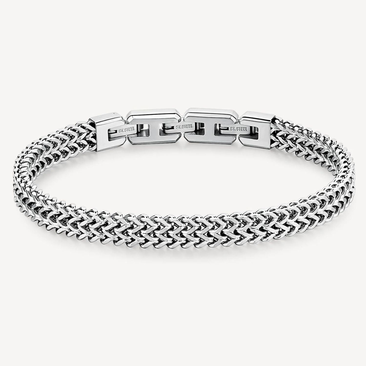 Bransoletka męska stalowa BIK99 – splot 6 mm, regulowana długość 19–22 cm.jpg