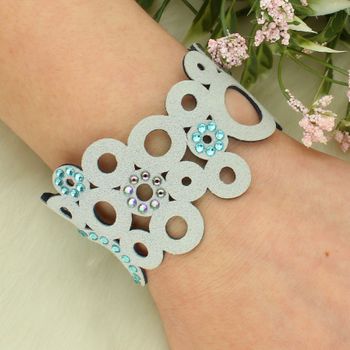 Bransoletka Spark Swarovski® BK01PBLTUPS Light Turquoise Paradise Shine Alcantara 19 cm spark.jpg