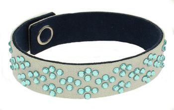 Bransoletka niebieska Swarovski Karo Light Turquoise BKA3PBLTU. Bransoletka wykonana z błękitnej Alcantary oraz ekskluzywnych kryształów Swarovski  (2).jpg