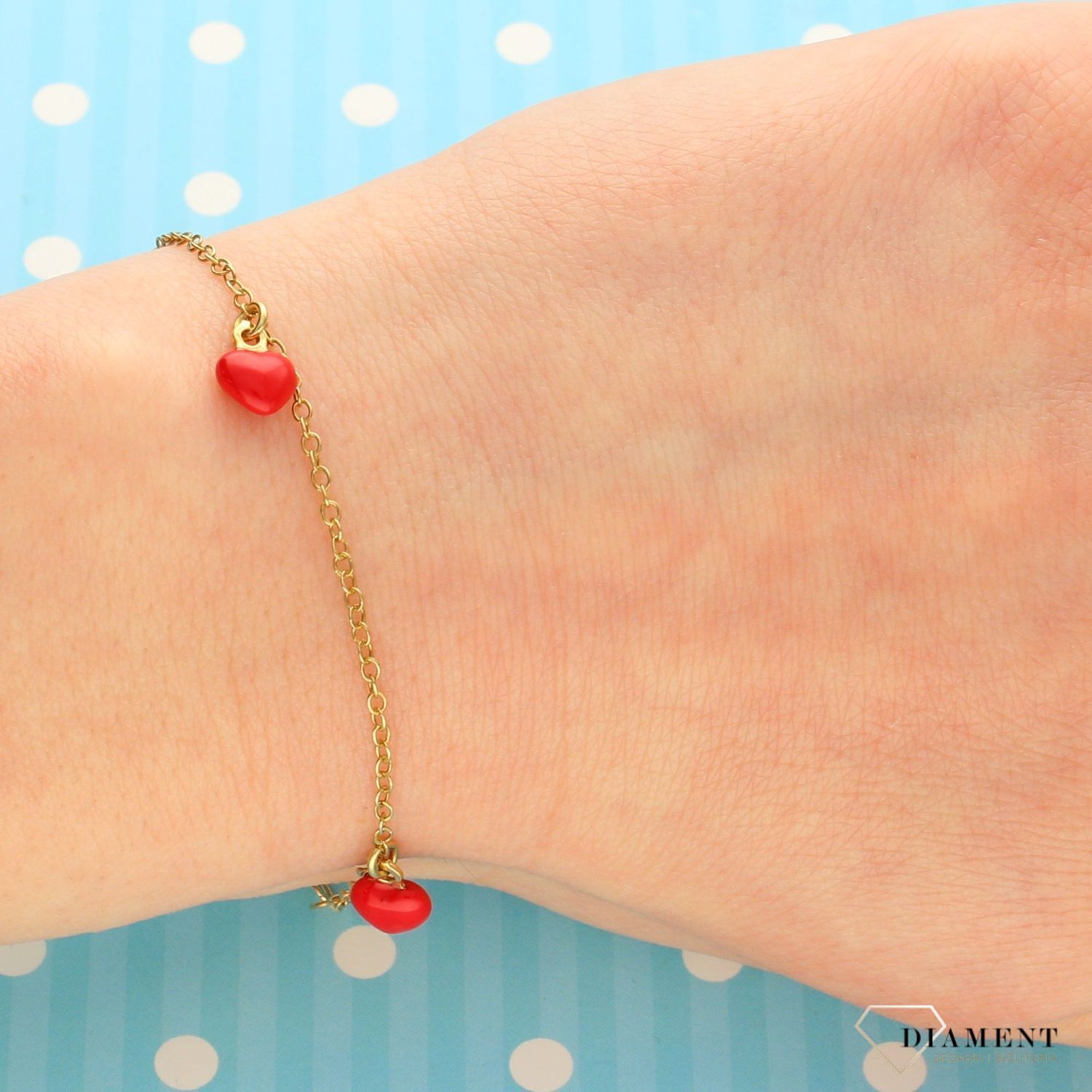 Złota bransoletka wykonana z 14-karatowego żółtego złota. Złota bransoletka z motywem nieprzemijającej miłości. Zapięcie typu karabińczyk. Zapraszamy!  (1).jpg