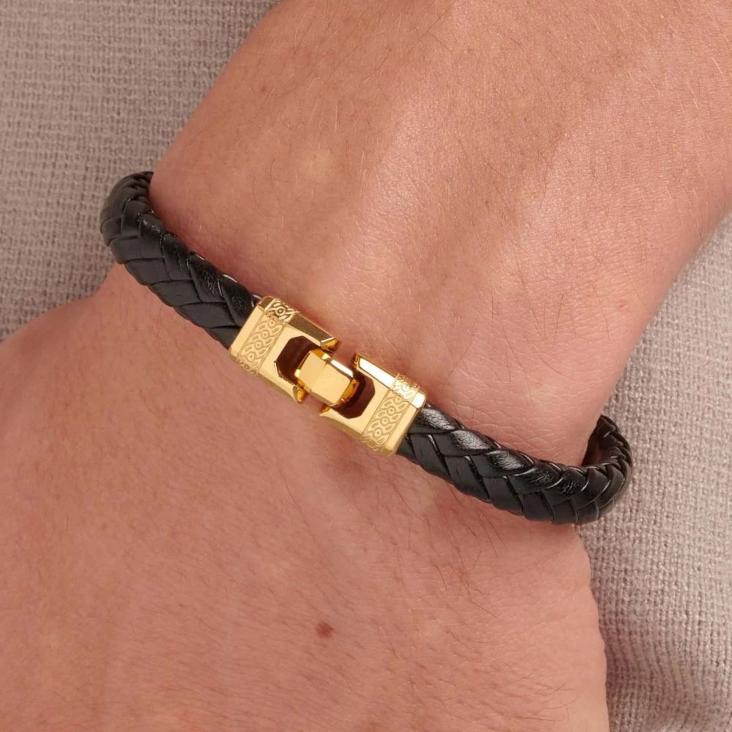 Bransoletka męska Brosway Knocker BKC23 – stal 316L, złote PVD .jpg