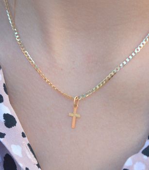 Złota zawieszka na łańcuszek krzyżyk diamentowany 1,5 cm BKKZ000000-398 (3).JPG
