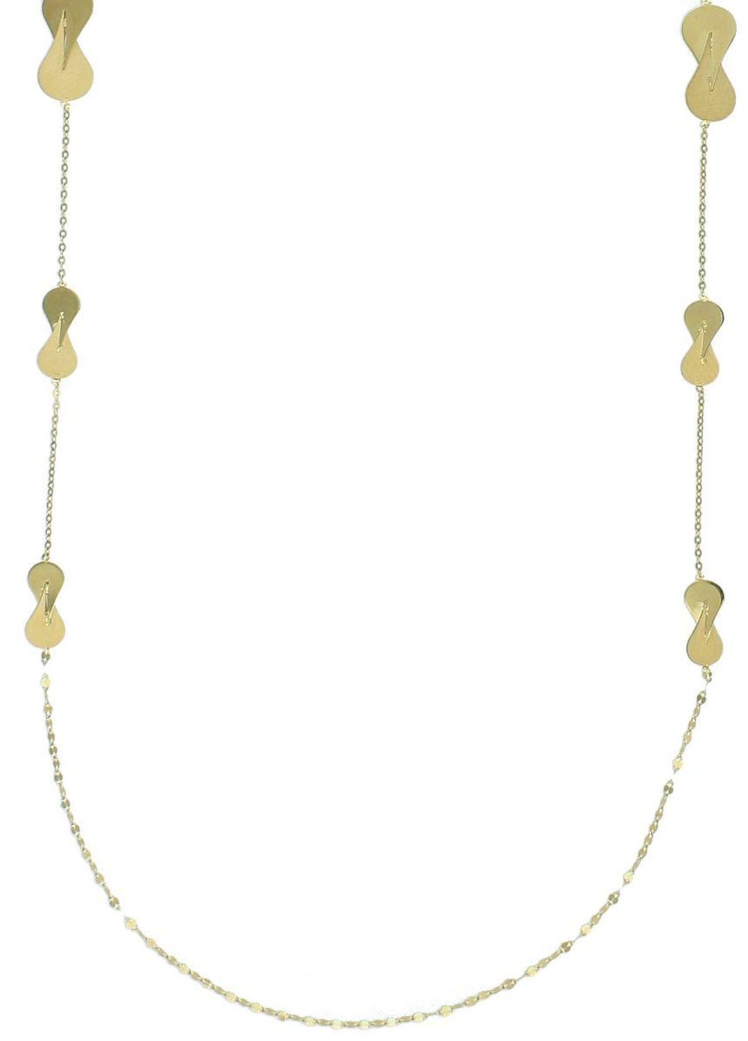 Długi złoty naszyjnik damski z blaszkami nieskończoność 80 cm BKN000000-045. Złoty naszyjnik wykonany z najwyższej jakości złota próby 585.1.jpg