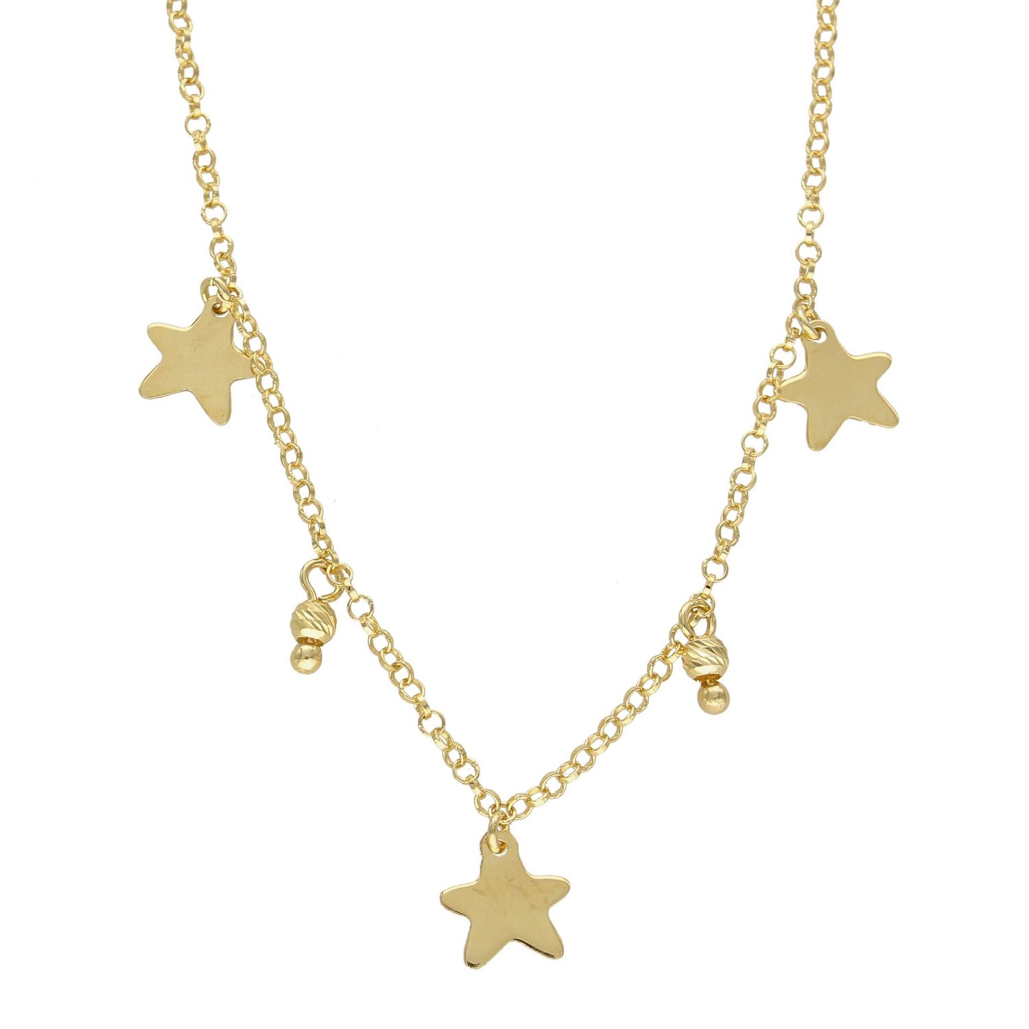 Srebrny naszyjnik celebrytka pozłacana gwiazdki BKN000000-291.jpg