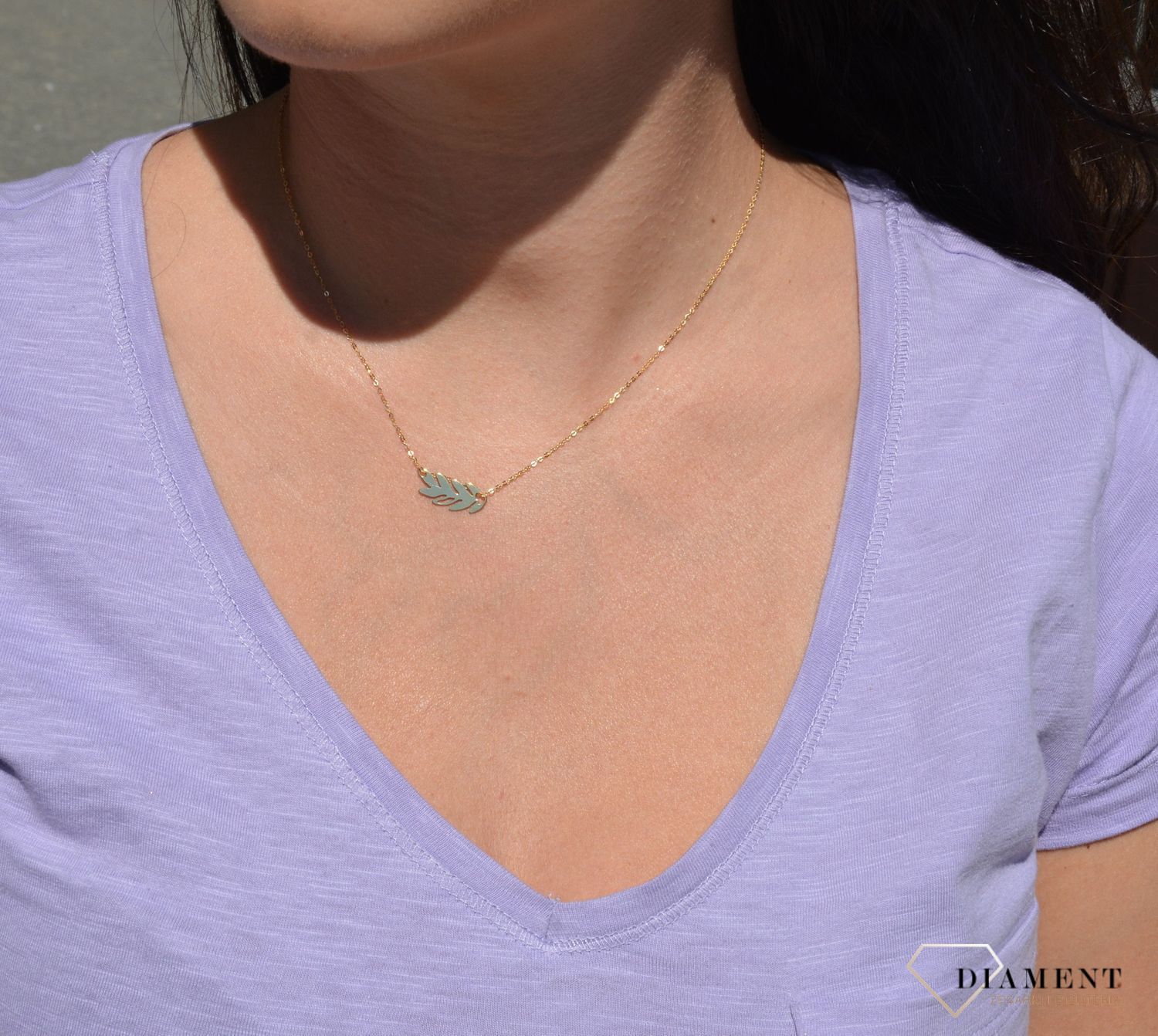 Naszyjnik złota 585 celebrytka liść BKN000000-351.11.jpg