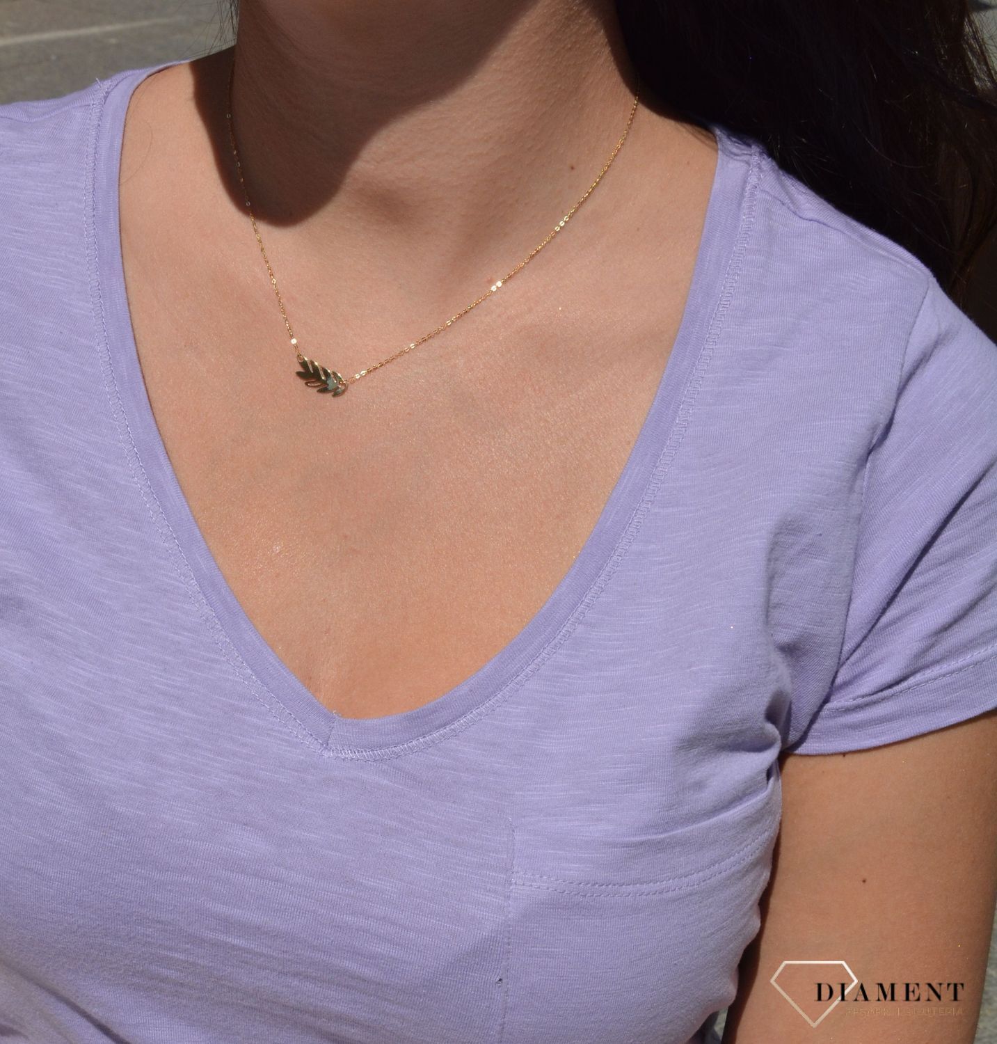 Naszyjnik złota 585 celebrytka liść BKN000000-351.11.jpg