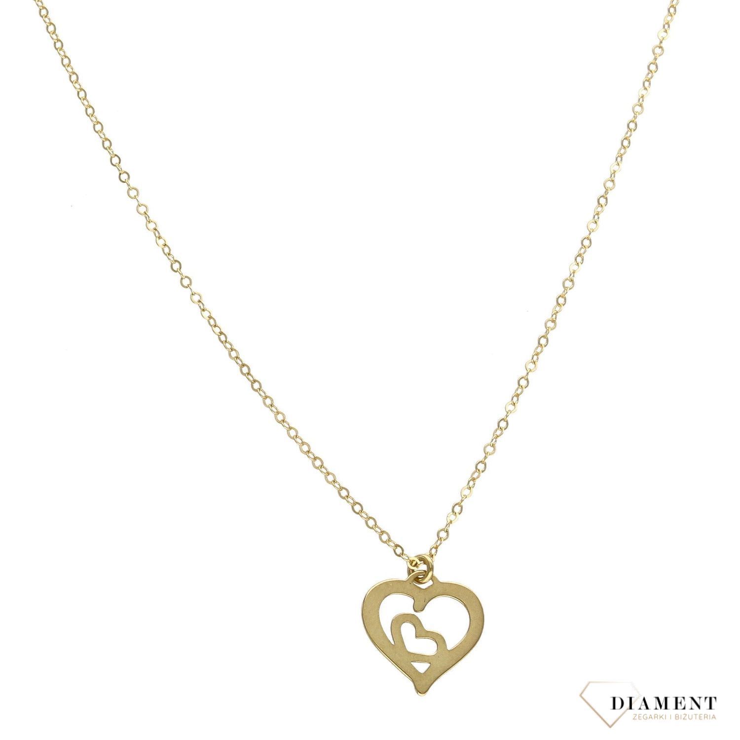 Naszyjnik złota celebrytka 585 serce. Prezentowany złoty naszyjnik damski to doskonała propozycja dla kobiet, które cenią sobie efektowne i zarazem proste dodatki..jpg