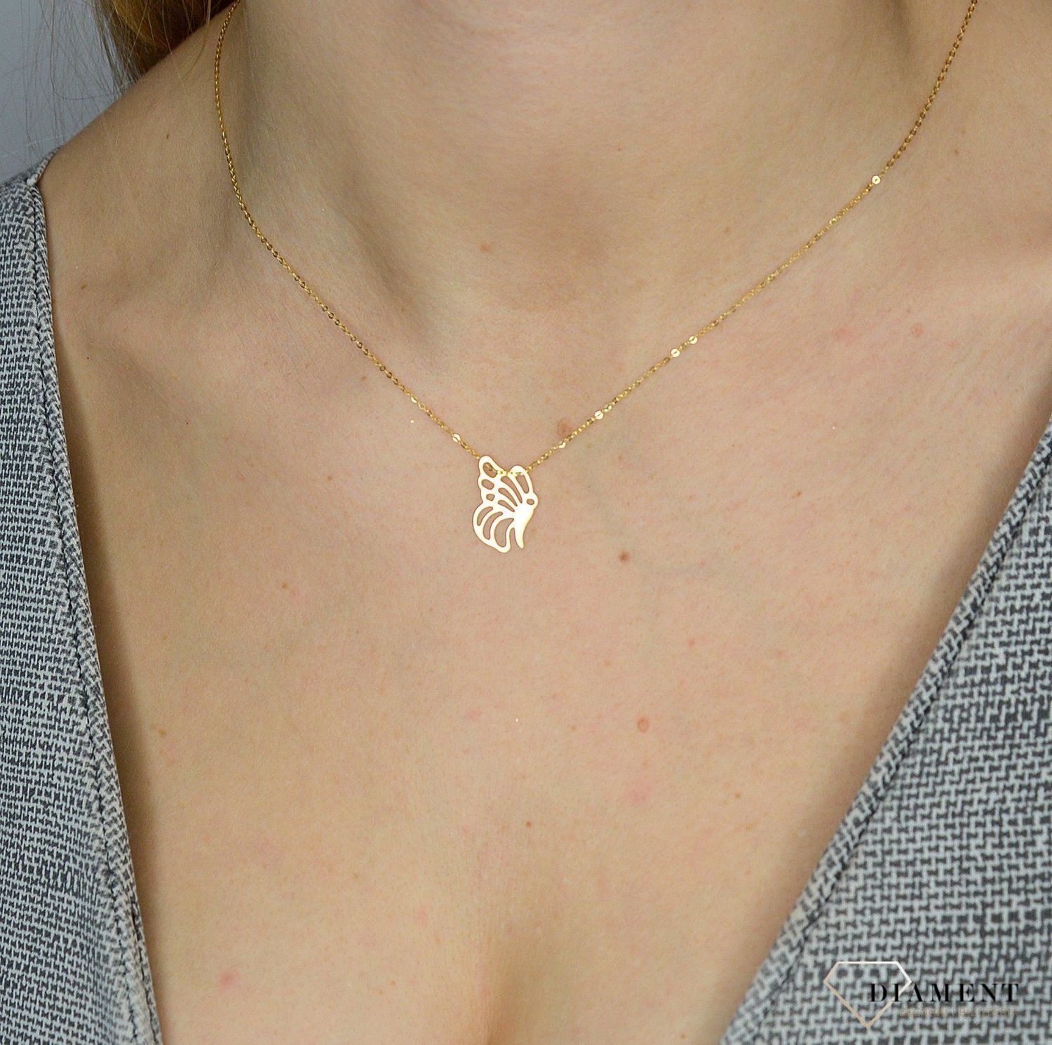 Naszyjnik złoty próby 585 motylek BKN000000-383.jpg