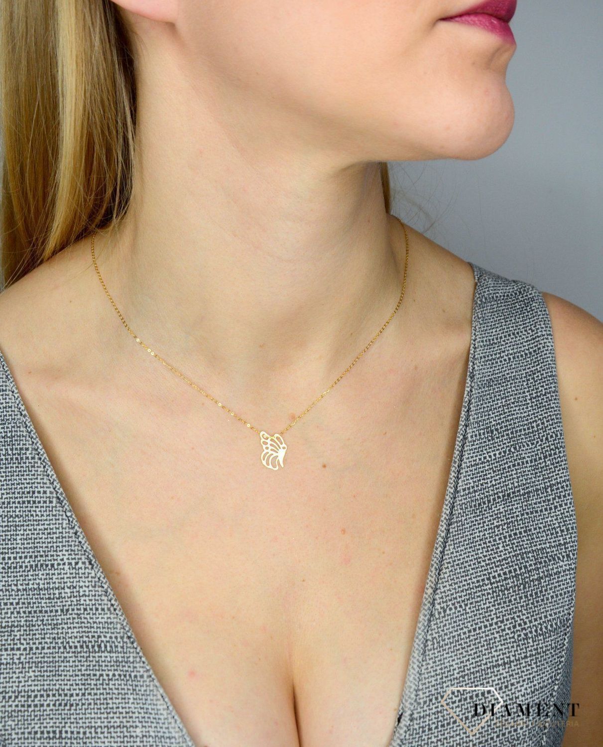 Naszyjnik złoty próby 585 motylek BKN000000-383.jpg